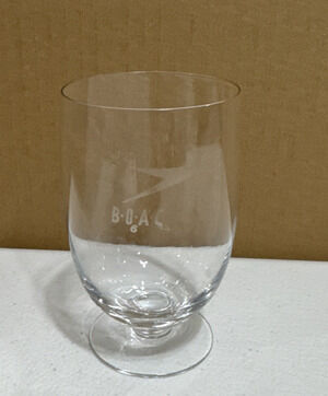 VTG BOAC British Overseas Airways Corp Crystal Wine Glass Aviation Memorabilia
